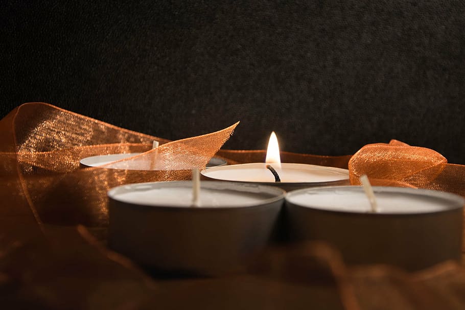 advent, candle, black background, light, spirituality, decoration HD wallpaper