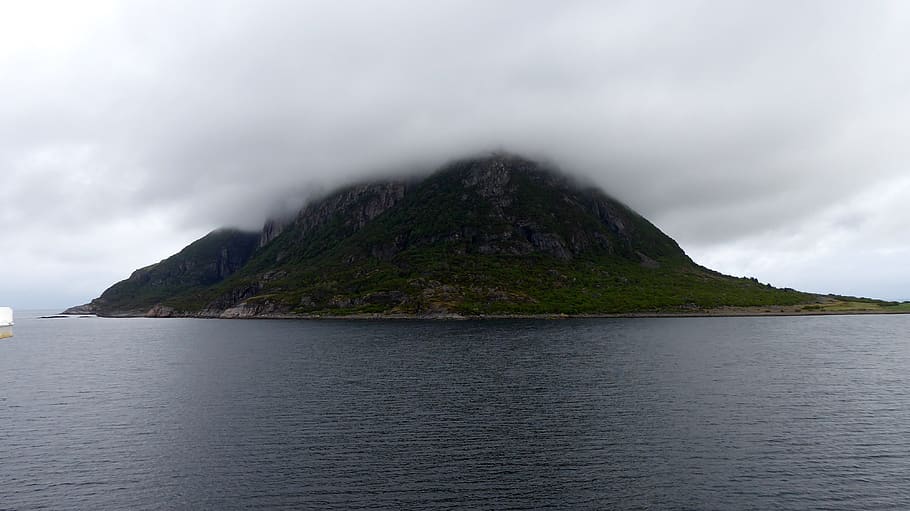 clouds, rock, mountain, nature, water, sky, cloud - sky, beauty in nature HD wallpaper
