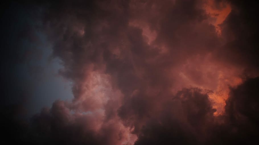 sunset covered by cloud, gray cloudy sky, night, dark, sunrise HD wallpaper