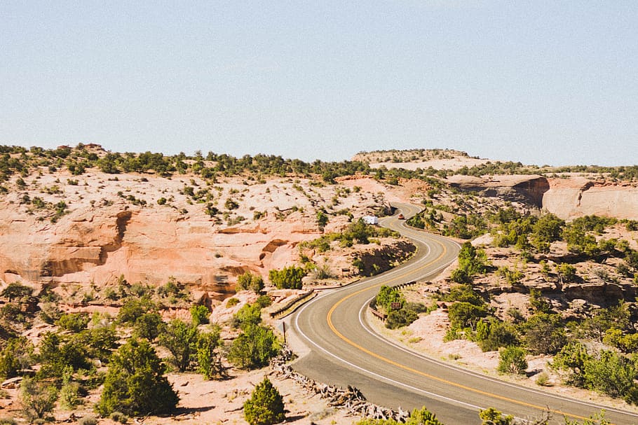 arial photo of road, landscape, desert, nature, rock - Object HD wallpaper