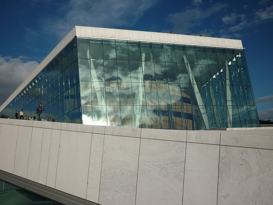Oslo, Opera House, Architecture, White, mirroring, visitoslo HD wallpaper