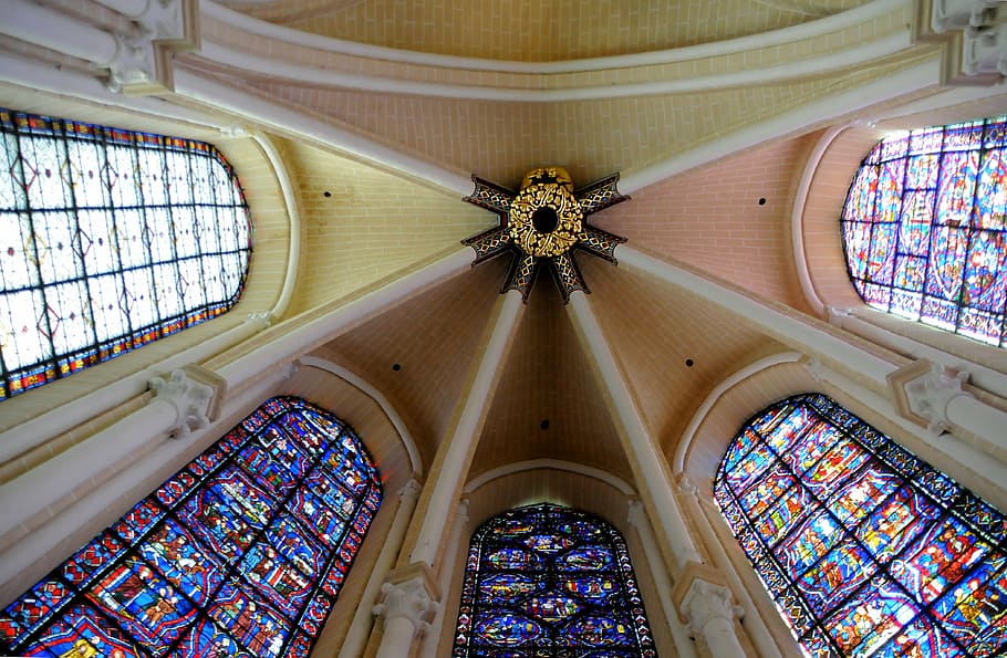 chartres, cathedral, chapel, architecture, ceiling, france HD wallpaper