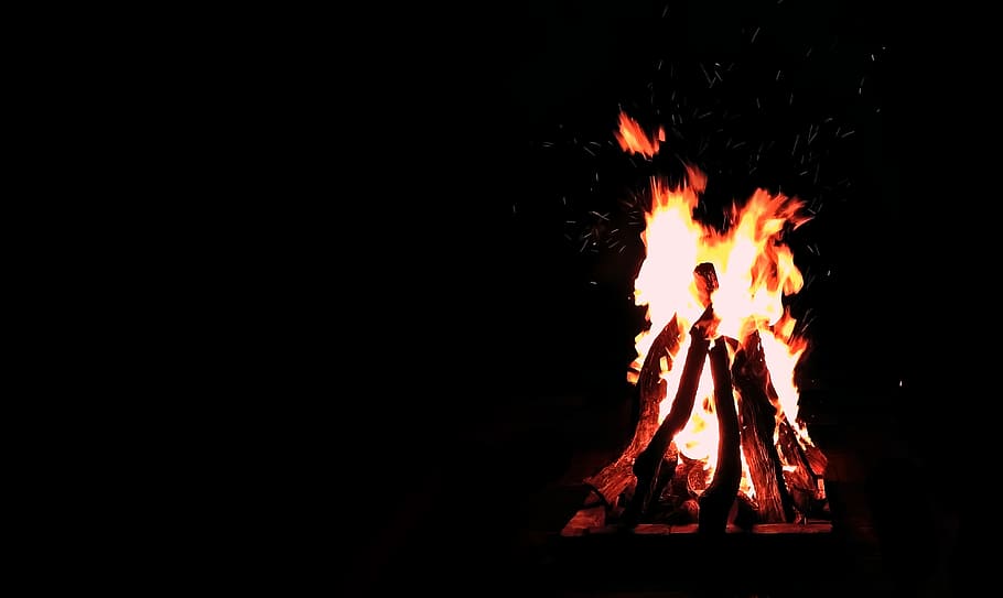 camp, fire, camping, summer, nature, campfire, outdoor, vacation HD wallpaper
