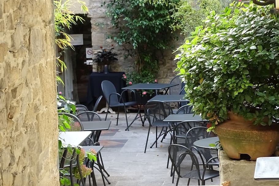 châteauneuf-du-pape, france, holiday, plant, seat, chair, table, HD wallpaper