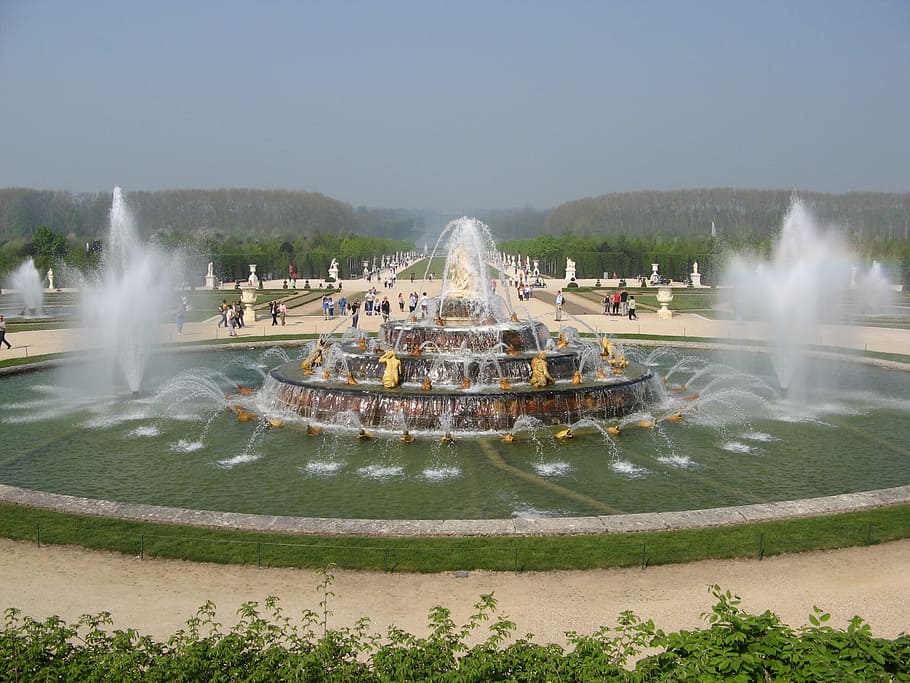 Versailles, Castle, Castle, Garden, Water Jet, monument, basin of latona, HD wallpaper