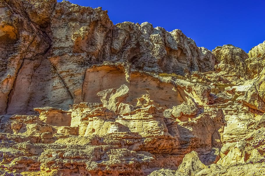 cliff, wall, erosion, nature, rock, geology, rough, sandstone HD wallpaper