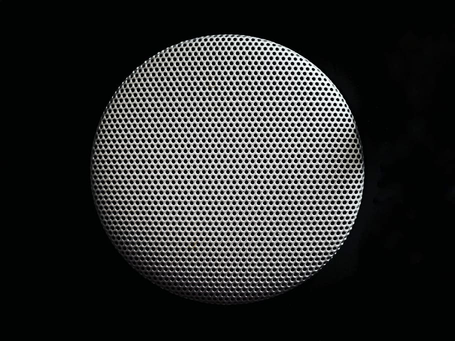 round gray speaker, round gray Goggle Home Mini speaker, pattern HD wallpaper