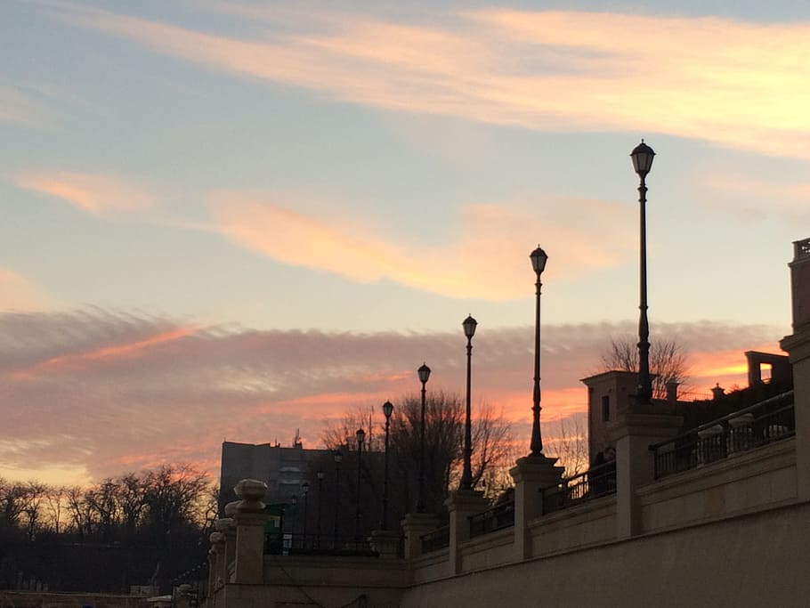 sky, sunset, pink, sunset sky, evening, clouds, evening sky HD wallpaper
