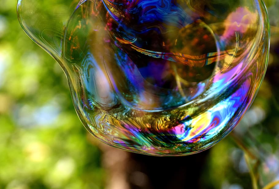 soap bubble, huge, large, make soap bubbles, wabbelig, iridescent HD wallpaper