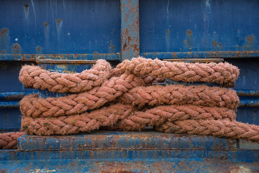 ropes, ships, barge, pier, port, port of burgas, bulgaria, sea