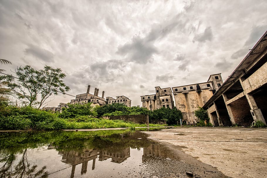 ruins, workshop, wide angle, architecture, built structure HD wallpaper