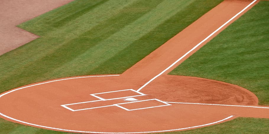 baseball field, home plate, grass, game, sport, team, dirt, league, HD wallpaper