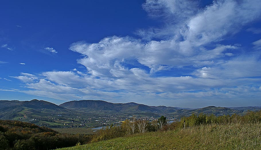 Clouds, Sky, Blue, Layered, layered clouds, feathery clouds HD wallpaper