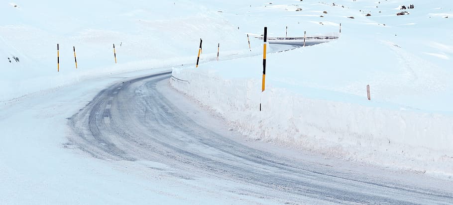 road covered with snow, winter, cold, ice, frost, wintry, iced HD wallpaper