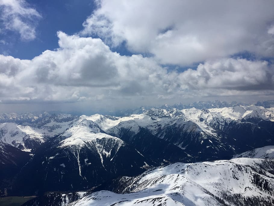 alpine, gliding, eastern alps, snow, mountain, cold temperature HD wallpaper