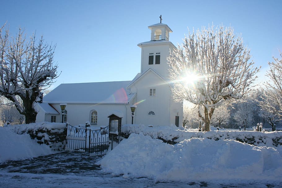 church, sunshine, winter, snow, cold temperature, architecture HD wallpaper