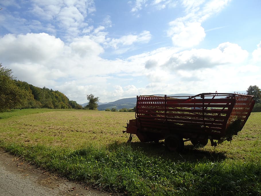 Agriculture, Harvest, Field, Arable, farm, rural scene, cloud - sky HD wallpaper