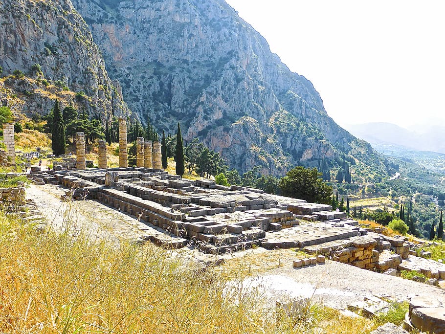 delphi, ruins, history, unesco, culture, greece, architecture, HD wallpaper