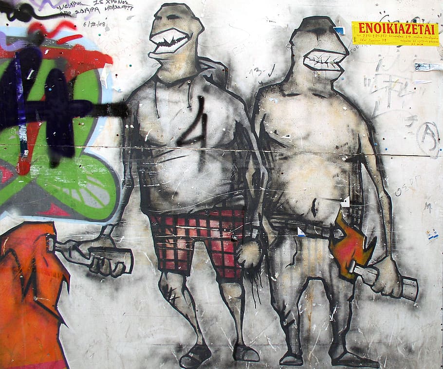graffiti, mural, art, human, strange, no people, wall - building feature HD wallpaper