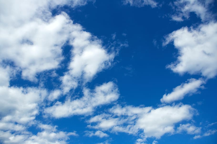 blue and white cloudy sky at daytime, Clouds, Blue, Summer HD wallpaper