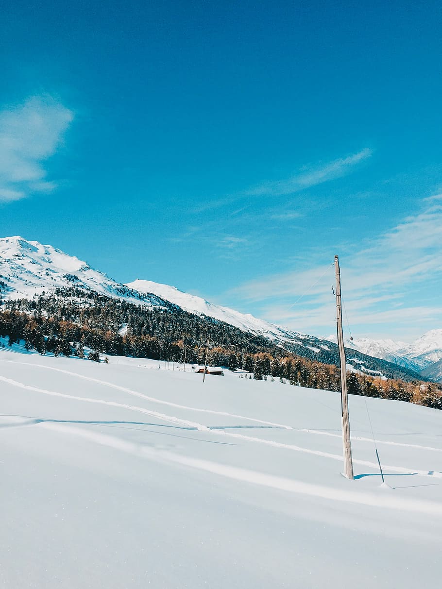 snow-covered mountain during daytime, mountain filled with snow HD wallpaper