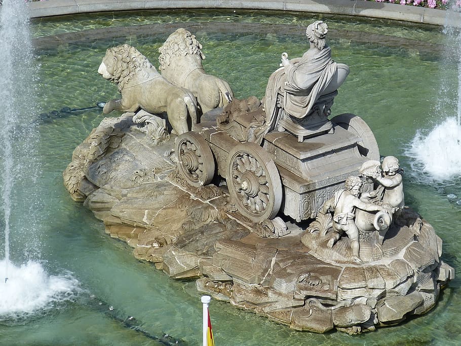 fountain, madrid, spain, space, castile, capital, historically HD wallpaper