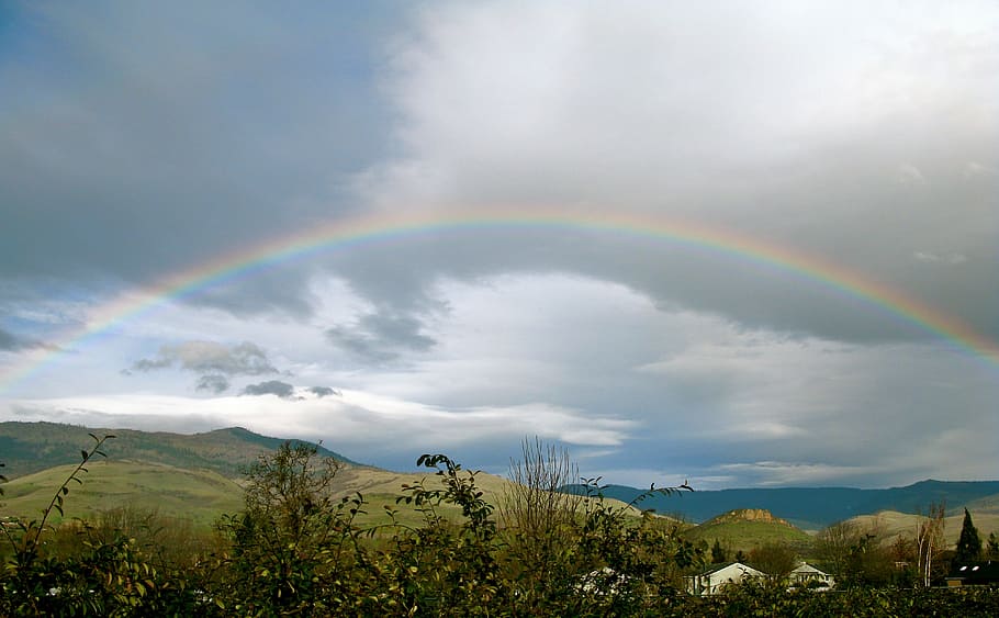 rainbow, nature, sky, summer, color, colorful, scenic, outdoor HD wallpaper
