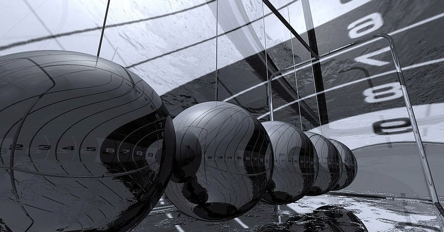 round black tinted glass illustrations, high-tech, metal, chrome HD wallpaper