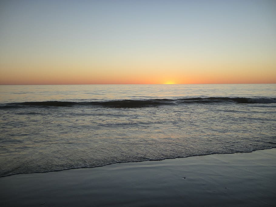 beach, sunset, australia, ocean, landscape, sea, water, sky HD wallpaper