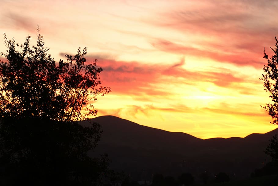 sunset, sunshine, landscape, sky, sunlight, sunrise, nature HD wallpaper