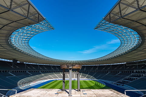 stadium, grandstand, empty, sport, football, berlin olympic stadium HD wallpaper