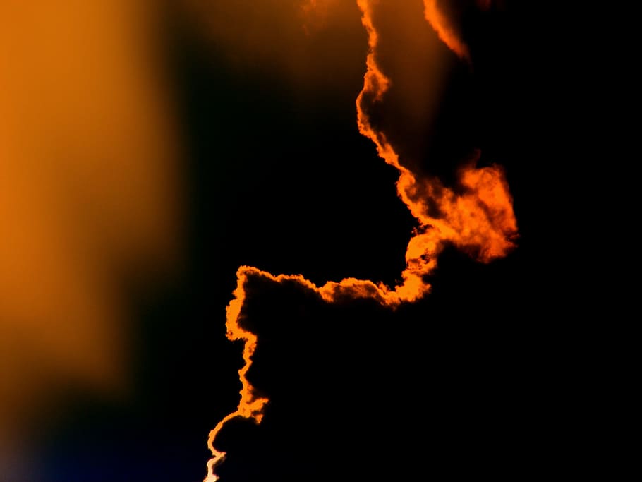 sunset, cloud, fire, in the evening, fire - Natural Phenomenon HD wallpaper