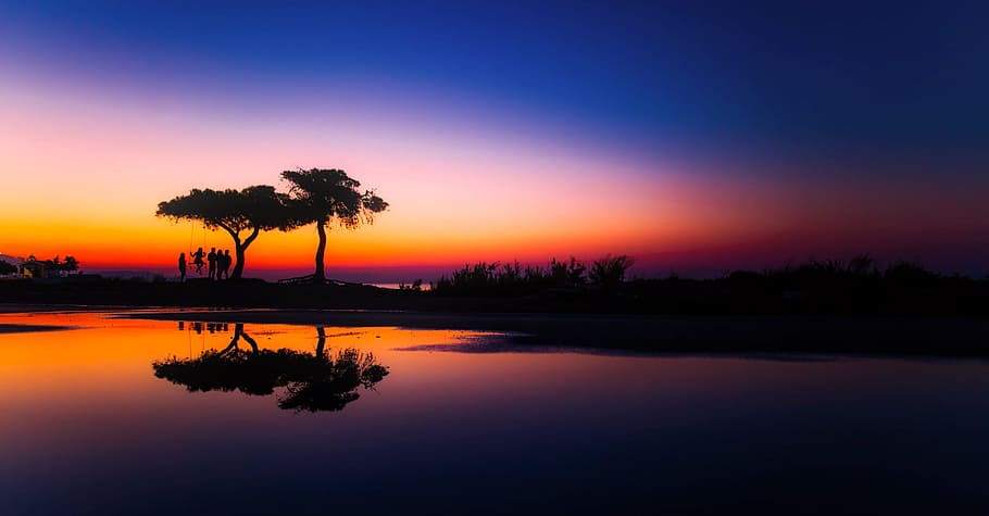 sea, dawn, landscape, nature, backlit, beautiful, clouds, country HD wallpaper