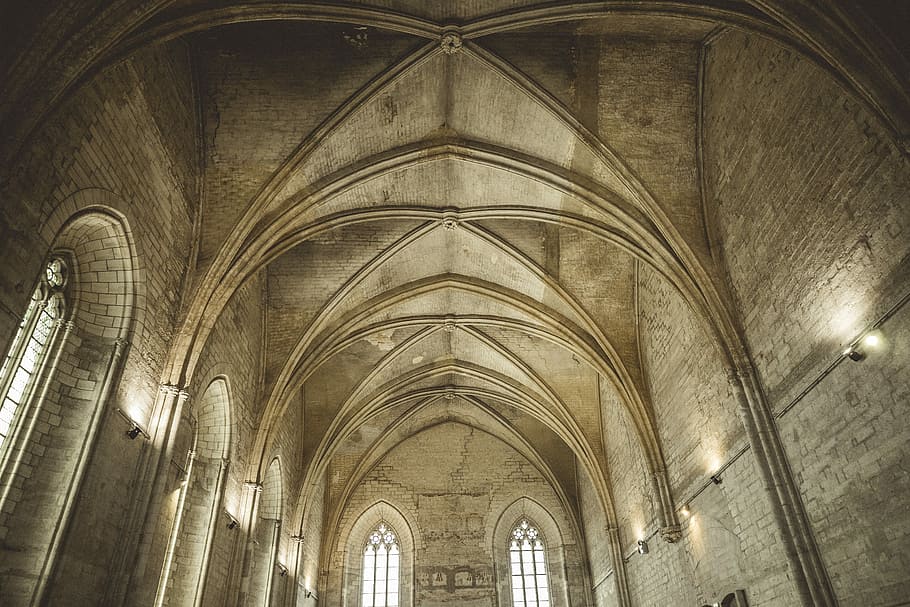 worm's eye view photography of cathedral, low angle photography of cathedral HD wallpaper