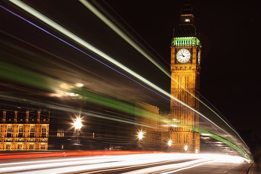 time lapse photo of cars during night time, architecture, big HD wallpaper