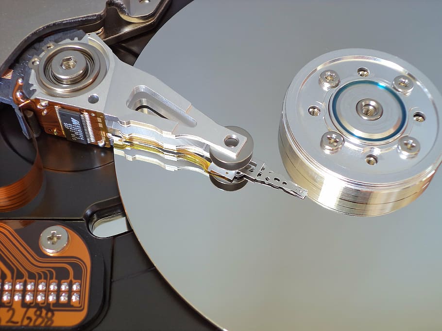 hard disk, storage, open hard drive, metal, technology, equipment HD wallpaper