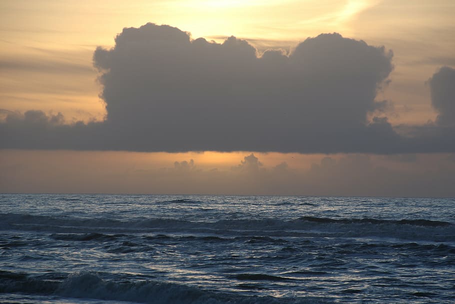 denmark, natural, beach, sky, sol, clouds, winter, water, water edge HD wallpaper