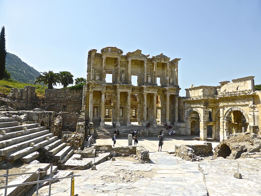 ruins, roman, temple, ancient, historic, turkey, old, historical HD wallpaper