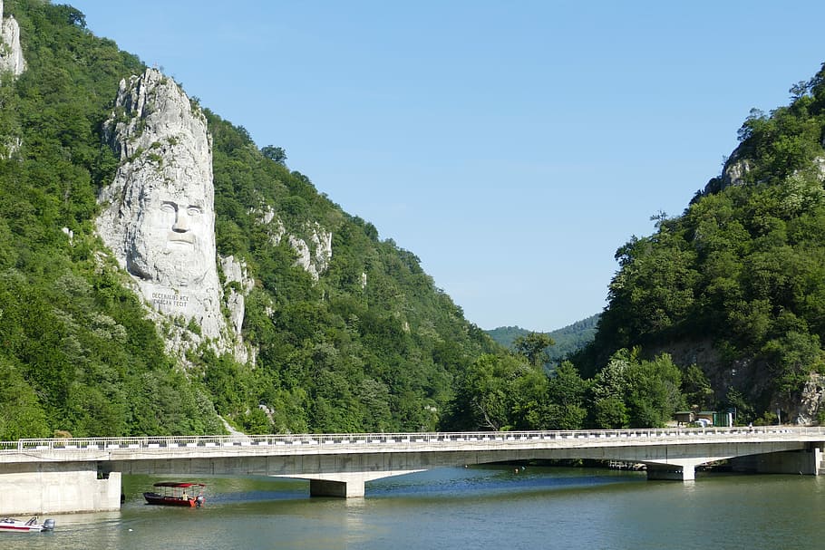 danube, river, serbia, landscape, rock, iron gate, mountain, HD wallpaper