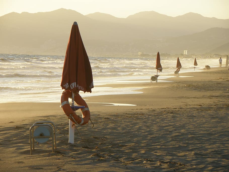 Umbrella, Parasol, Sea, Beach, Summer, holidays, sand, outdoors HD wallpaper