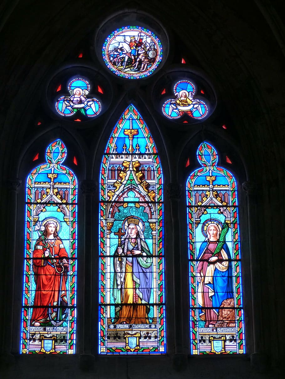 church, window, church window, gothic, historically, vienne, HD wallpaper