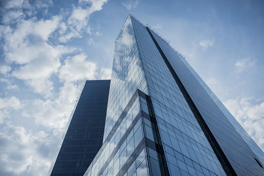 low angle photo of high-rise building, low view photography of high-rise building HD wallpaper