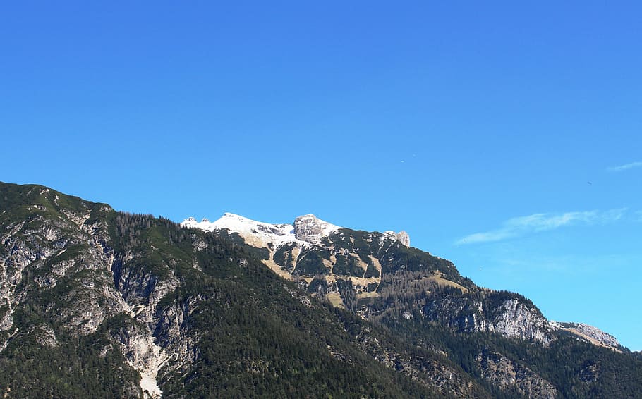 tyrolean alps, alpine, mountains, austria, blue, sky, scenics - nature, HD wallpaper