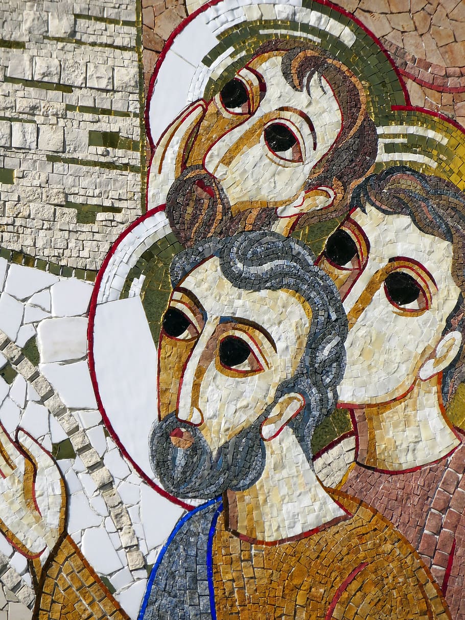 heavy, basilica, mosaic, facade, faces, monument, religion HD wallpaper