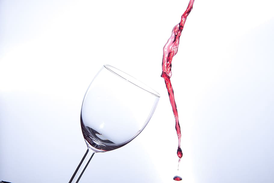 clear wine glass, empty, drinking cup, wine spill, wineglass, HD wallpaper