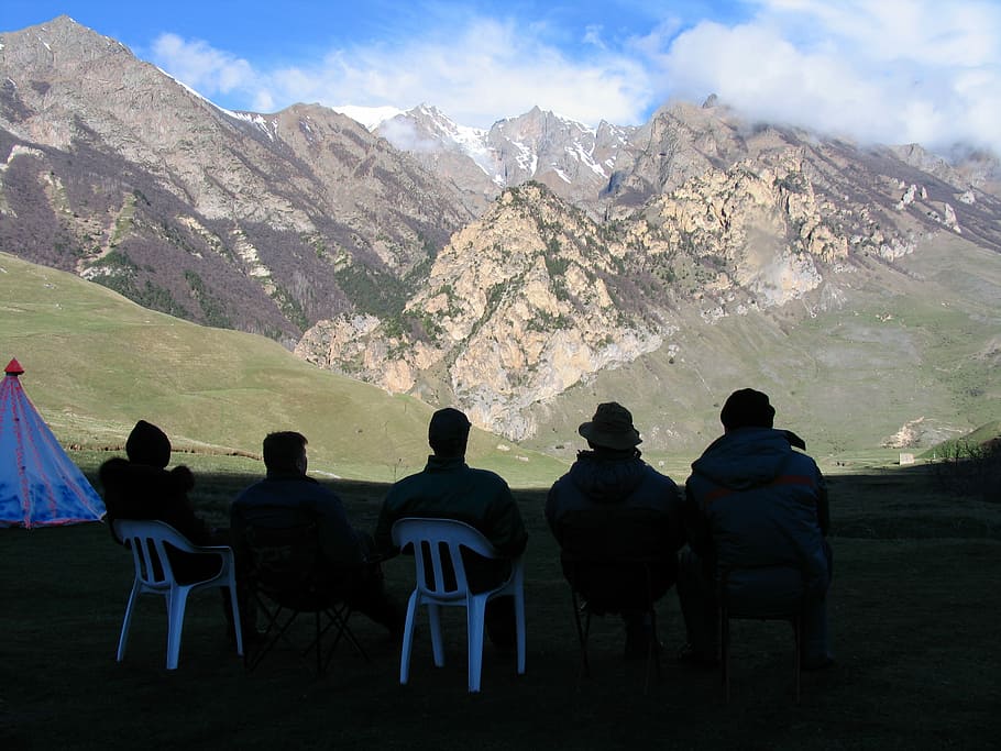 Mountains, Landscape, Morning, northern caucasus, chegem, rear view, HD wallpaper