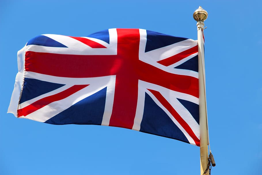United Kingdom flag during daytime, Union Jack, British, britain