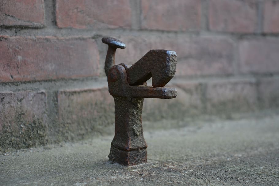 doorstop, metal, security, input, security door, u-lock, old HD wallpaper