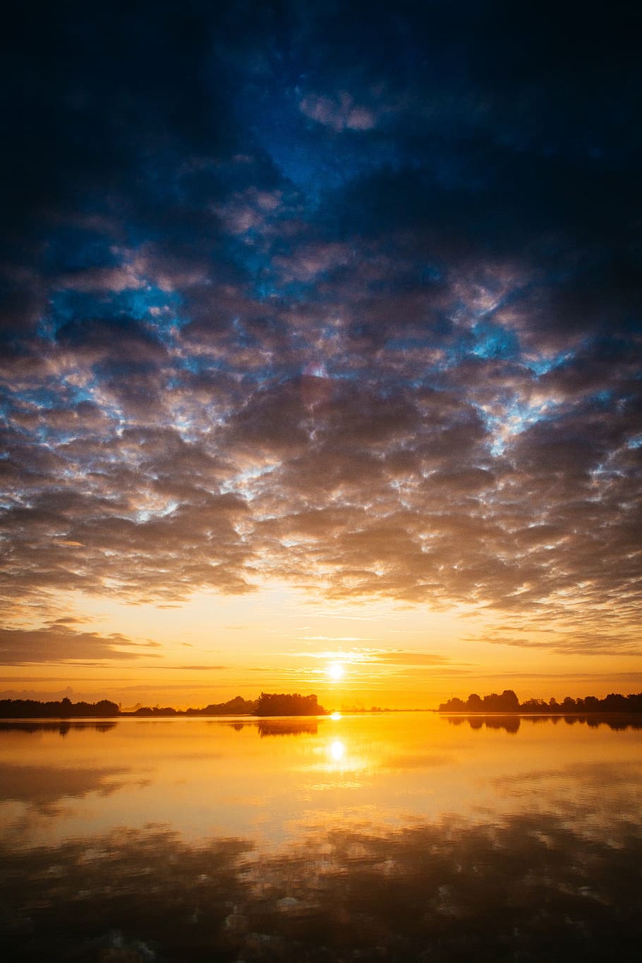 clouds, cloudy, dusk, lake, nature, outdoors, overcast, reflection HD wallpaper
