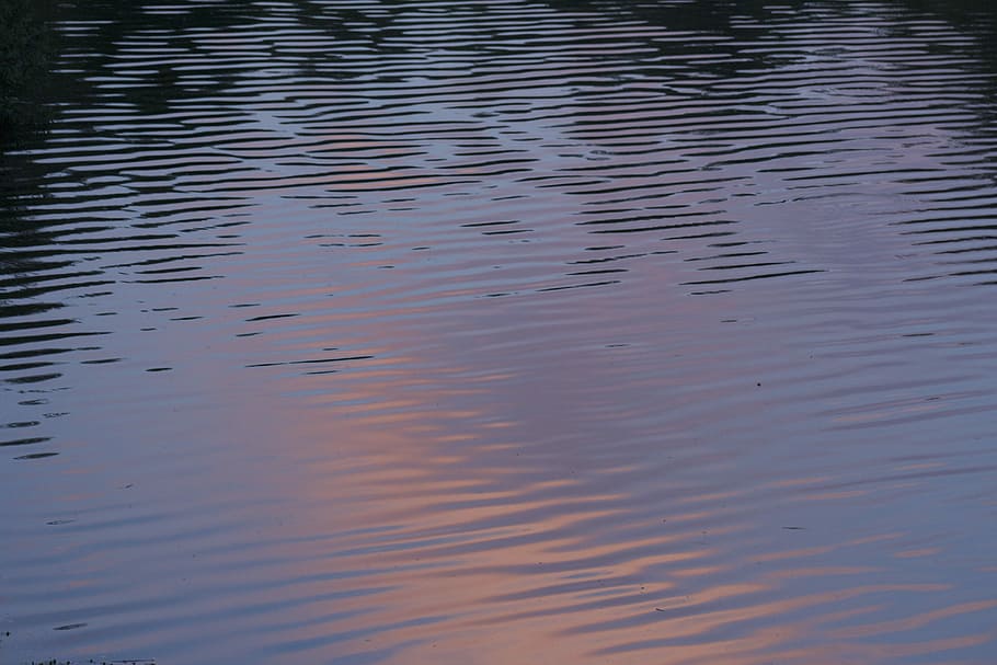 River, Sunset, Water, reflection, full frame, lake, rippled HD wallpaper